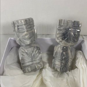 Onyx Marble Bookends Mexican Aztec Totem